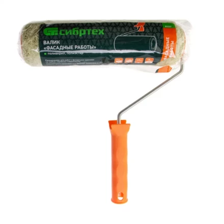 Валик "Фасадные работы", 250 мм,ворс 18 мм, D 48 мм, D ручки - 6 мм, полиакрил,полиэстер Сибртех 80207 купить в Надыме