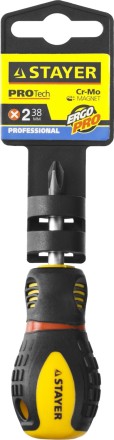 Отвертка STAYER &quot;PROFESSIONAL&quot; &quot;PROTech&quot;, двухкомп рукоятка, намагниченная, Cr-Mo, PH2x38мм 25132-2-38_z02 купить в Надыме