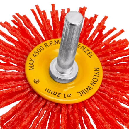 Щетка для дрели Denzel, 65 мм, Плоская, со шпилькой, нейлоновая щетина, 74433 купить в Надыме