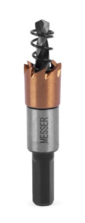 HSS-TiN коронка MESSER  16мм с центр. сверлом и толкающей пружиной для  лист. материала  до 2 мм ц/х купить в Надыме