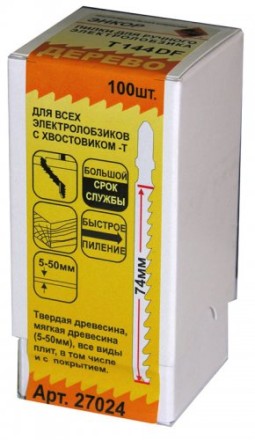 Пилка для электролобзика T144 DF BiM 1шт/100 Энкор 27024 купить в Надыме
