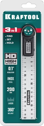 Транспортир-угломер ЗУБР из нержавеющей стали, многофункциональный, нониусный 34682 купить в Надыме