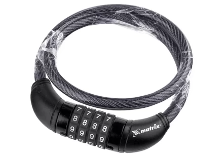 Замок тросовый универсальный с кодовым механизмом 10х950 мм MATRIX 91818 купить в Надыме