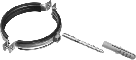 ЗУБР "МАСТЕР". Хомут трубный с гайкой, оцинкованный, в комплекте с сантехнической шпилькой и дюбелем, 4", 1шт 37866-108-116 купить в Надыме