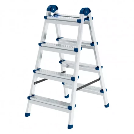 Стремянка двухсторонняя 4 ступени сталь профиль стальные ступени Сибртех 97984 купить в Надыме