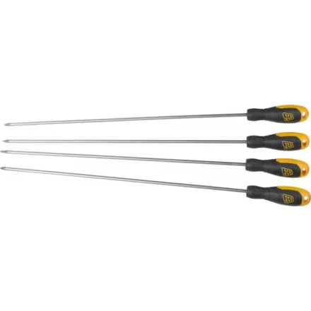 Набор JCB: Отвертки, хромомолибденовая сталь S2, двухкомпонентные рукоятки, магнитный наконечник, 4 предм JSD023 купить в Надыме