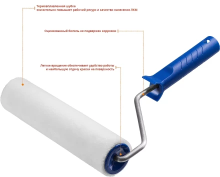 ЗУБР ВЕЛЮР, 8 х 240 мм, бюгель 8 мм, ворс 4 мм, 50% акрил, 50% шерсть, для лаков и эмалей, малярный валик, Профессионал (03514-18) купить в Надыме