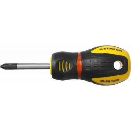 Отвертка STAYER &quot;PROFESSIONAL&quot; &quot;PROTech&quot;, двухкомп рукоятка, намагниченная, Cr-Mo, PH1x38мм 25132-1-38_z02 купить в Надыме