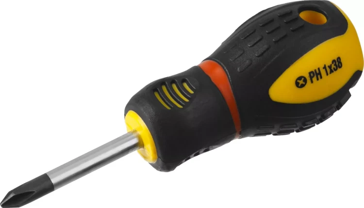 Отвертка STAYER "PROFESSIONAL" "PROTech", двухкомп рукоятка, намагниченная, Cr-Mo, PH1x38мм 25132-1-38_z02 купить в Надыме