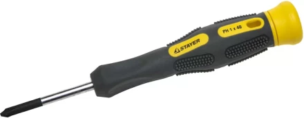 Отвертка STAYER "PROFESSIONAL" "MAX-GRIP" для точн работ, Cr-V, двухкомп рукоятка, магнит наконечник, PH №1x40мм 25826-1-040 G купить в Надыме