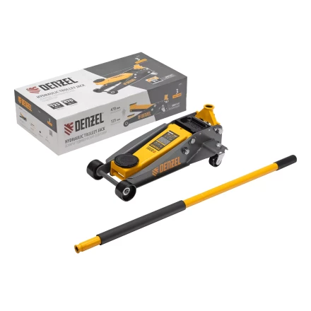 Домкрат гидравлический подкатной Denzel 51260, 3 т, 125-470 мм, быстрый подъем, проф. купить в Надыме