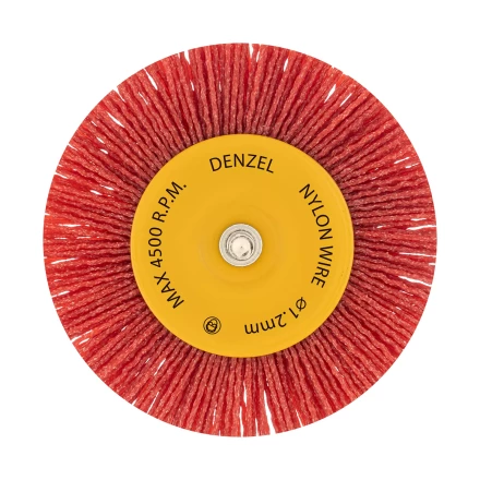 Щетка для дрели Denzel, 100 мм, Плоская, со шпилькой, нейлоновая щетина, 74434 купить в Надыме