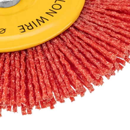 Щетка для дрели Denzel, 100 мм, Плоская, со шпилькой, нейлоновая щетина, 74434 купить в Надыме