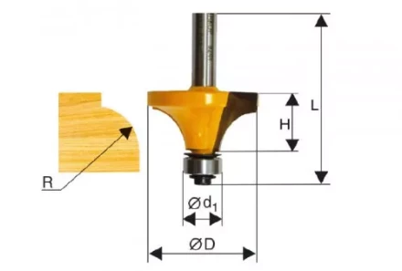 Фреза кром. калевочная ф28,6х16мм R8мм хв. 8мм Энкор 46235 купить в Надыме