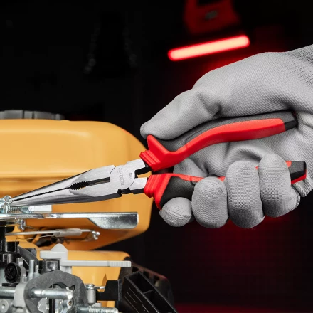 Длинногубцы прямые Matrix, 200 мм, хром-ванадий, двухкомпонентные рукоятки, 17311 купить в Надыме