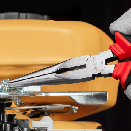 Длинногубцы прямые Matrix, 200 мм, хром-ванадий, двухкомпонентные рукоятки, 17311 купить в Надыме