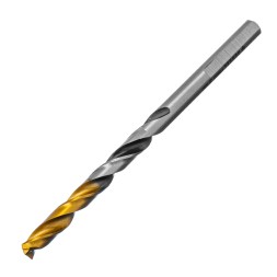Сверло спиральное по металлу Denzel 5 x 86мм, Р6М5, Golden Tip, многогранная заточка, 718276