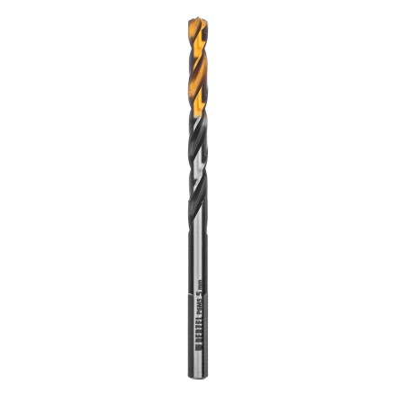 Сверло спиральное по металлу Denzel 5 x 86мм, Р6М5, Golden Tip, многогранная заточка, 718276 купить в Надыме