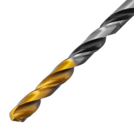 Сверло спиральное по металлу Denzel 5 x 86мм, Р6М5, Golden Tip, многогранная заточка, 718276 купить в Надыме
