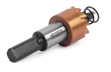 HSS-TiN коронка MESSER  17мм с центр. сверлом и толкающей пружиной для  лист. материала  до 2 мм ц/х купить в Надыме