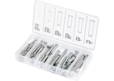 Набор штифтов с головкой и отверстием под шплинт 60 предметов СИБРТЕХ 47612 купить в Надыме