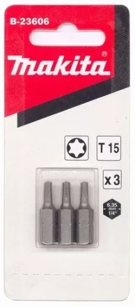 Биты Makita Тоrх Т15 25мм 3шт (B-23606) купить в Надыме