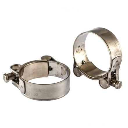 Хомуты металлические силовые 52-55 мм ширина 22 мм шарнирный W4 2 шт Сибртех 475413 купить в Надыме