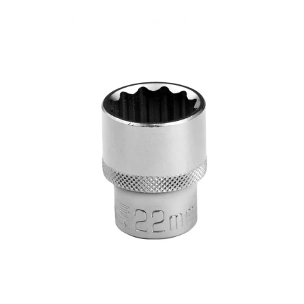 Головка торцевая 22 мм двенадцатигранная CrV под квадрат 1/2 хромированная Stels 13668 купить в Надыме