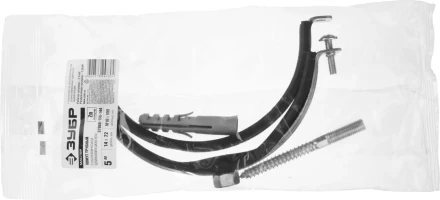 ЗУБР "МАСТЕР". Хомут трубный с гайкой, оцинкованный, в комплекте с сантехнической шпилькой и дюбелем, 5", 1шт 37866-138-144 купить в Надыме