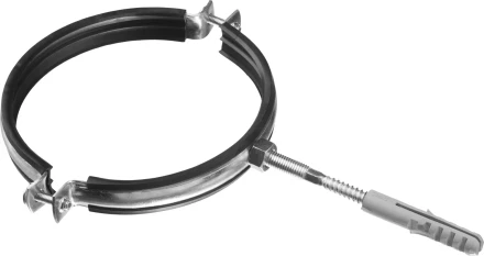 ЗУБР "МАСТЕР". Хомут трубный с гайкой, оцинкованный, в комплекте с сантехнической шпилькой и дюбелем, 5", 1шт 37866-138-144 купить в Надыме