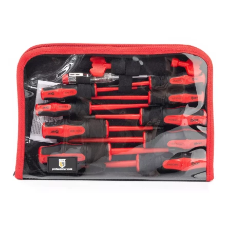 Набор диэлектрических отверток КВТ VDE НИО-12, профиль SL, PH, PZ/FL и ключи для электрошкафов, 12 предметов (103016) купить в Надыме