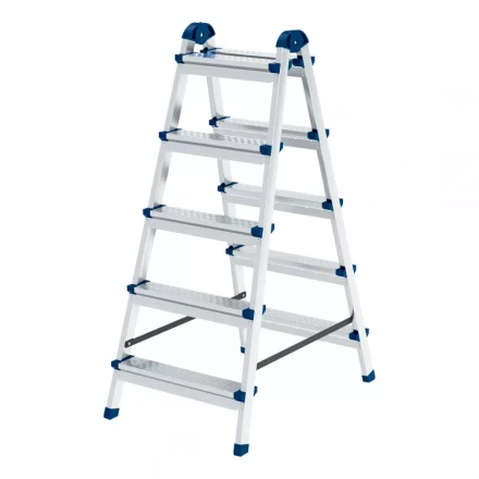 Стремянка двухсторонняя 5 ступеней сталь профиль стальные ступени Сибртех 97985 купить в Надыме