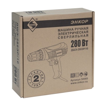 Дрель-шуруповерт ЭНКОР ДШЭ-280ЭР/10,  1/8 50065 купить в Надыме