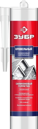 ЗУБР 280 мл, прозрачный, кровельный силиконовый герметик, Профессионал (41238-2) купить в Надыме