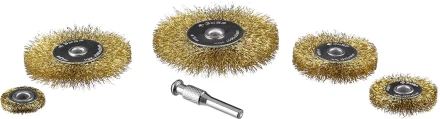 ЗУБР "ПРОФЕССИОНАЛ". Набор щеток дисковых для дрели, витая стальная латунированная проволока 0,3мм, 5 шт 3521-H5_z02 купить в Надыме