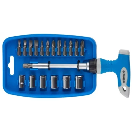 Отвертка ЗУБР "МАСТЕР" реверсивная, пистолетная двухкомпонентная рукоятка, 21 предмет 25411-H21 купить в Надыме