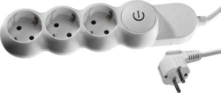 Удлинитель ЗУБР "МАСТЕР" электрический, ПВС сечение 1кв мм, выкл, заземл, защитная шторка, 3 гнезда, макс мощн 3500Вт, 5м 55039-5 купить в Надыме