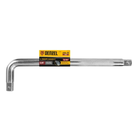 Вороток Г-образный, 250*50 мм, квадрат 1/2", CrV, матовый хром Denzel 14063 купить в Надыме