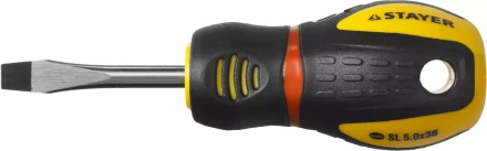 Отвертка STAYER "PROFESSIONAL" "PROTech", двухкомп рукоятка, намагниченная, Cr-Mo, SL5,5x38мм 25131-05-38_z02 купить в Надыме