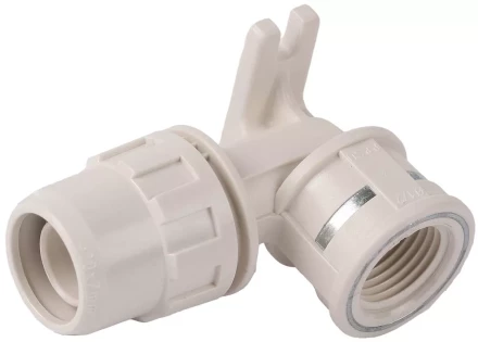 Муфта ЗУБР "ШиреФит" соединительная угловая 90°, с креплением, "штуцер с гайкой - внутренняя резьба", 20мм-1/2" 51468-20-1/2 купить в Надыме