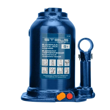 Домкрат гидравлический бутылочный телескопический Stels 51149, 6 т, подъем 180-410 мм 51149 купить в Надыме