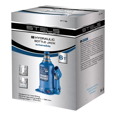 Домкрат гидравлический бутылочный телескопический Stels 51149, 6 т, подъем 180-410 мм 51149 купить в Надыме