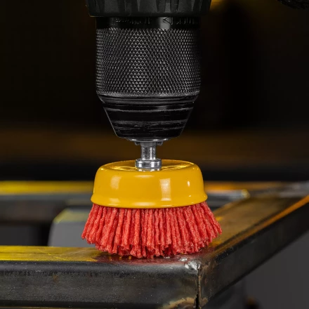 Щетка для дрели Denzel, 65 мм, Чашка, со шпилькой, нейлоновая щетина, 74435 купить в Надыме