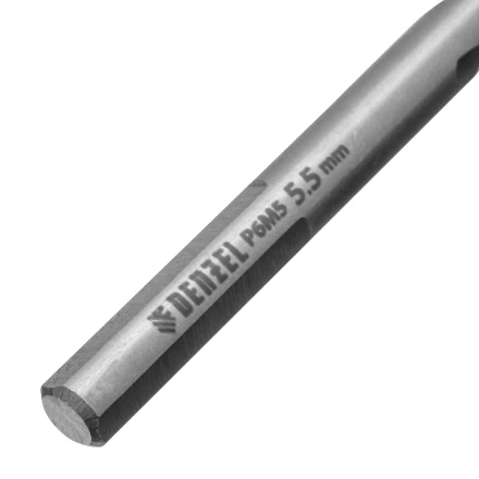 Сверло спиральное по металлу Denzel 5,5 x 93мм, Р6М5, Golden Tip, многогранная заточка, 718277 купить в Надыме