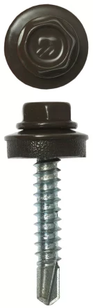 Саморезы ЗУБР окраш., RAL 8028 земел.-коричн., для крепл. кров. матер. к дерев. обреш., 4.8х29мм, 2500шт 4-300310-48-029-8028 купить в Надыме