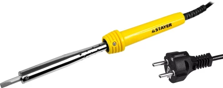 Паяльник STAYER "MASTER" с пластмассовой рукояткой и долговечным жалом, 80 Вт, клин 55305-80 купить в Надыме
