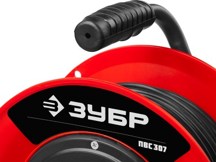 Удлинитель на катушке &quot;ПВС 307&quot;, 30 м, 2500 Вт, 4 гнезда, ПВС 3х0,75 кв мм, ЗУБР 55083-30 купить в Надыме