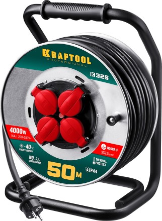 Силовые удлинители на стальной катушке  HEAVY DUTY 4.0, кабель КГ 3х2,5 кв мм 55086-50 купить в Надыме