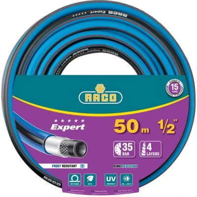 Шланг RACO "EXPERT" поливочный, 30атм., армированный, 3-х слойный, 1/2"x50м 40302-1/2-50