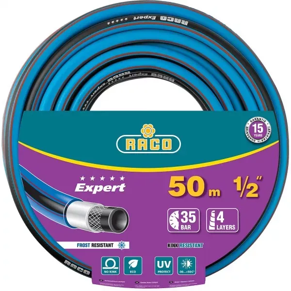 Шланг RACO "EXPERT" поливочный, 30атм., армированный, 3-х слойный, 1/2"x50м 40302-1/2-50 купить в Надыме